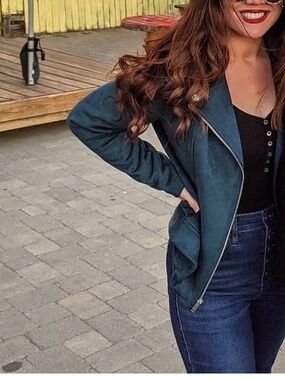 Suede faux Moto Jacket